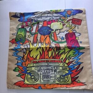 Pillowcase With Music Theme Boombox